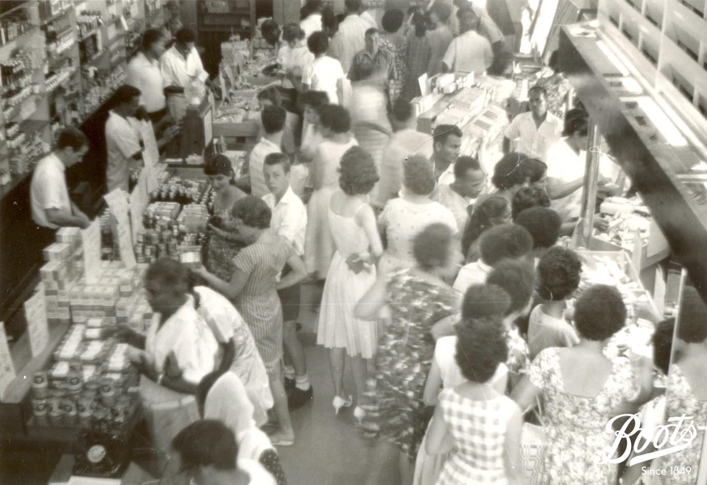 Boots in Fiji 1 Closing sale at the Boots branch in Suva, Fiji, March 1964.
