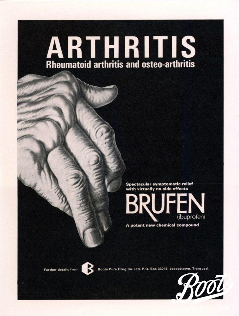 Ibuprofen: A discovery of global significance 8 Brufen advertisement for the South African market, c1970.