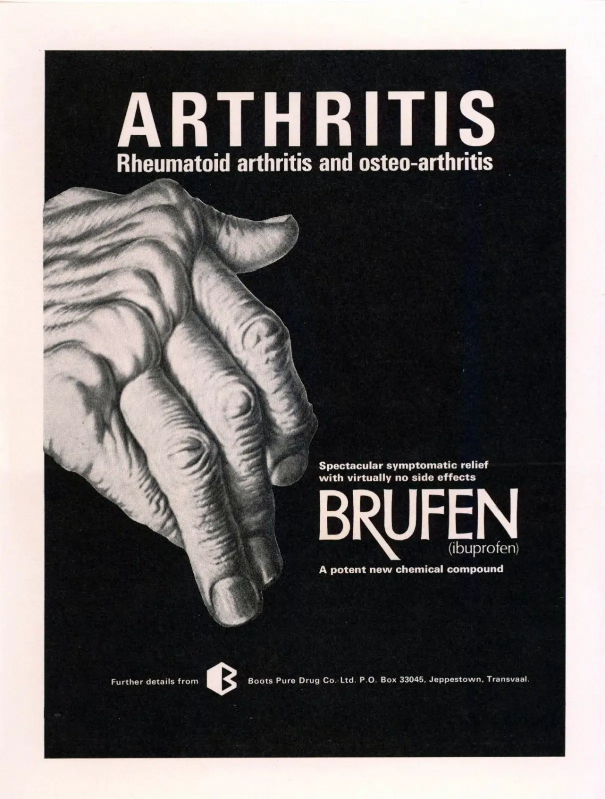 Brufen advertisement for the South African market, c1970.