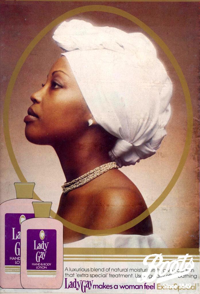 Lady Gay: Perfumed beauty products for Africa 4 BA.BT .11.45.2.262 Lady Gay ad c1970 edit